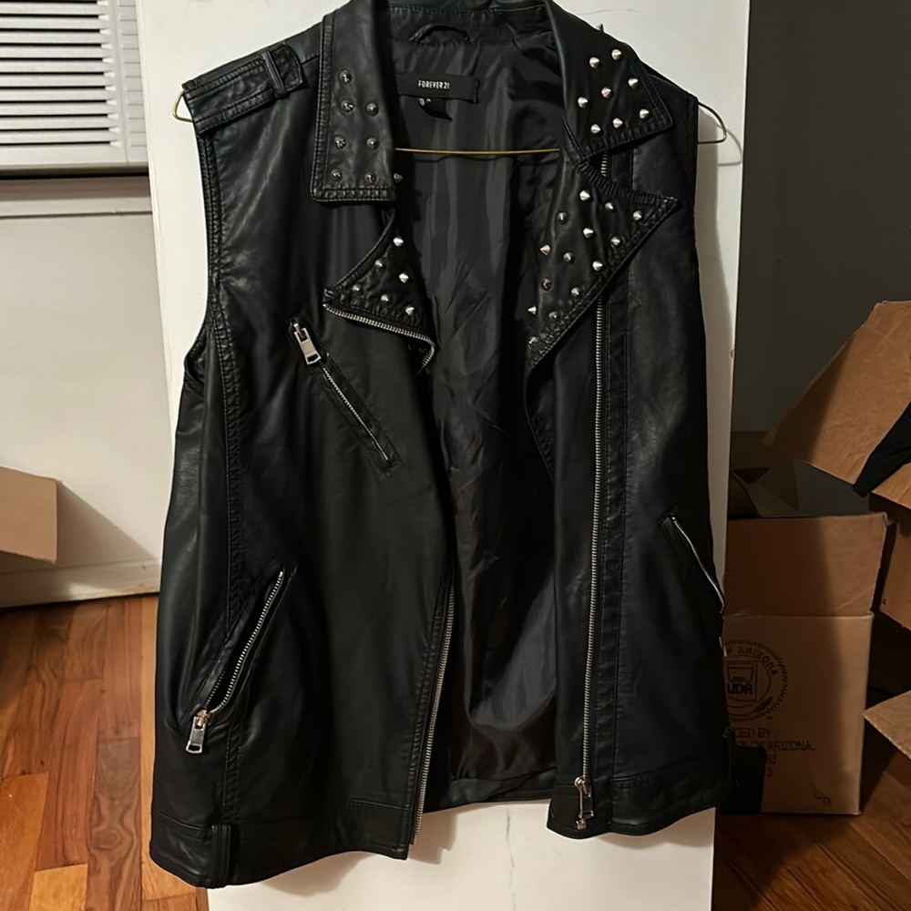 Forever 21 Faux black leather vest